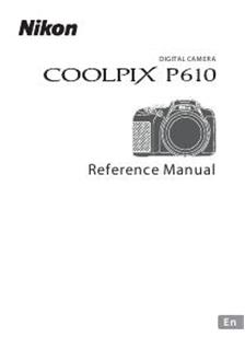 Nikon Coolpix P610 manual. Camera Instructions.